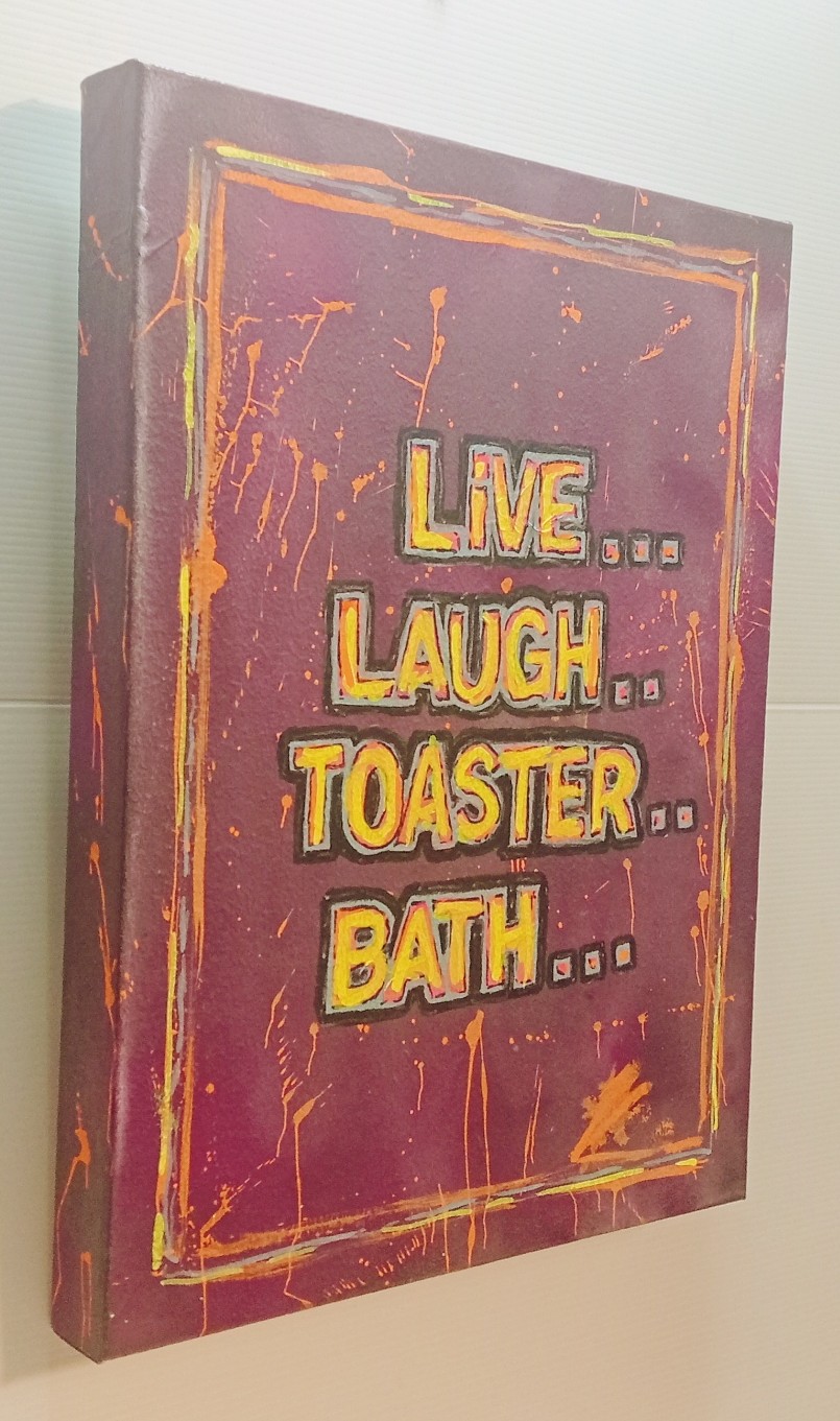 Left view of LIVE LAUGH TOASTER BATH V1